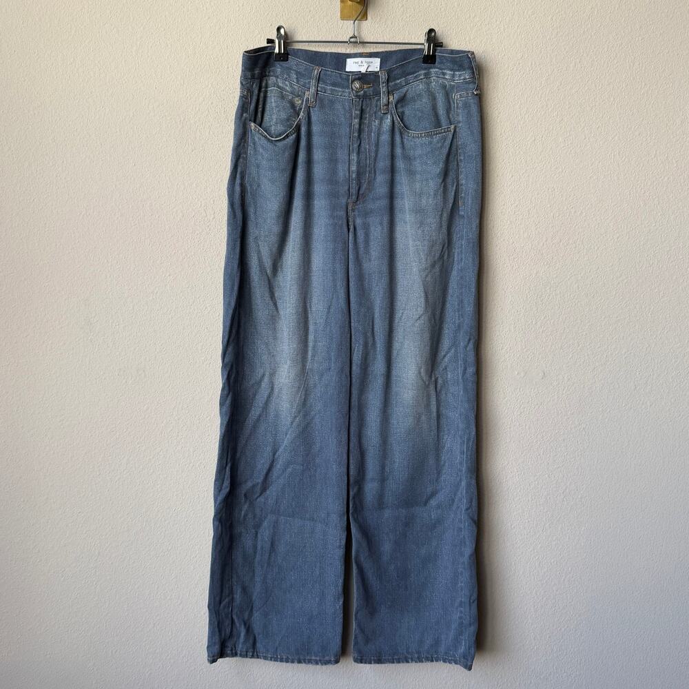 Rag & Bone Miramar Viral Faux Denim Wide Leg Pants Size 27 - Picture 2 of 5